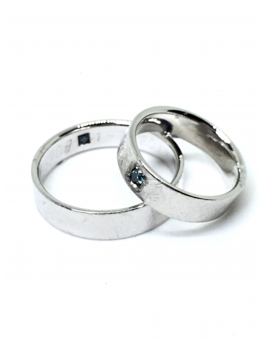 Alianzas bodas Oro blanco 1ª ley y Diamantes azules