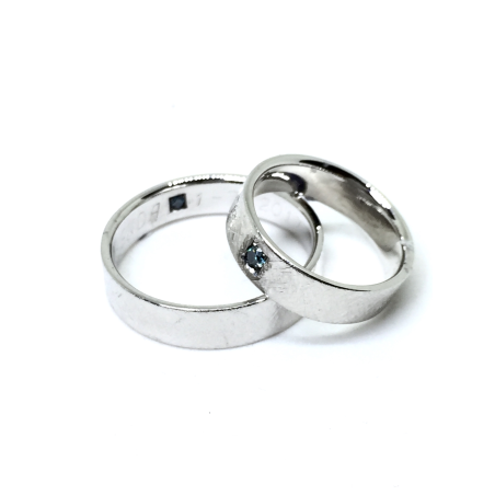 ALIANZAS DE BODA|Alianzas oro blanco, brillantes azul