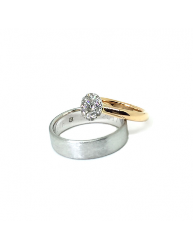 Alianzas de oro blanco y oro rosa con diamantes