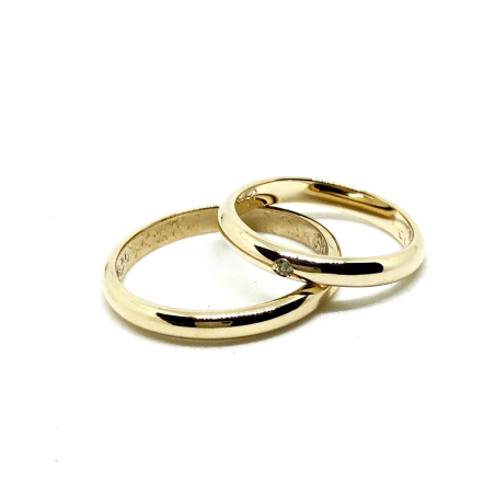 ALIANZAS DE BODA|Alianzas bodas oro amarillo, diamantes