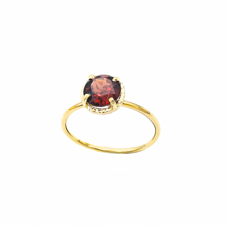 ANILLOS|Anillo oro, granate rojo rodolita