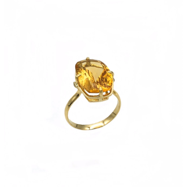 ANILLOS|Anillo oro amarillo con Citrino natural