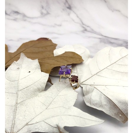 ANILLOS|Anillo oro amatista y rodolita