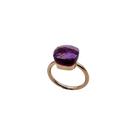 ANILLOS|Anillo Amatista y oro rosa