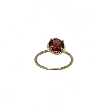 ANILLOS|Anillo oro, granate rojo rodolita