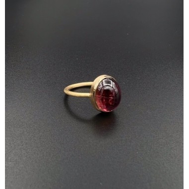 ANILLOS|Anillo oro amarillo y turmalina roja