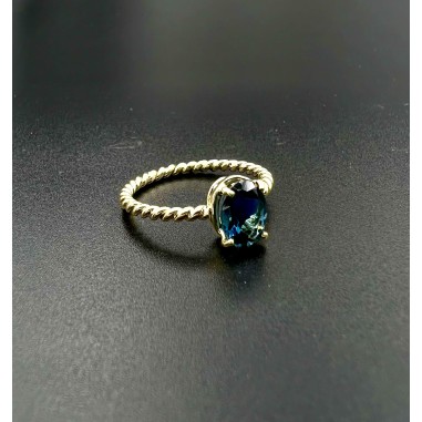 ANILLOS|Anillo oro y topacio azul london blue