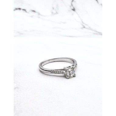 ANILLOS|Anillo compromiso oro bl. y diamantes