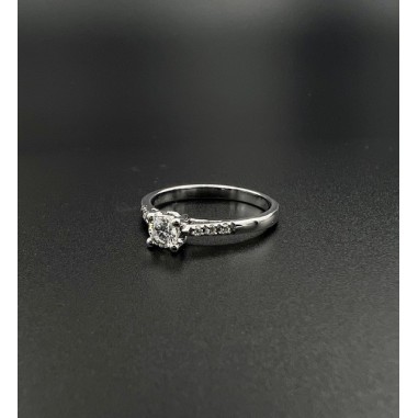 ANILLOS|Anillo compromiso oro bl. y diamantes