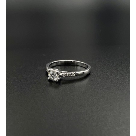 ANILLOS|Anillo compromiso oro bl. y diamantes