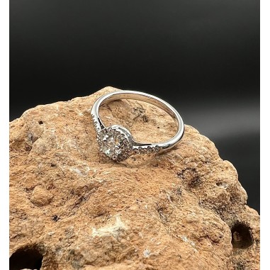 ANILLOS|Anillo compromiso diamantes oro blanco