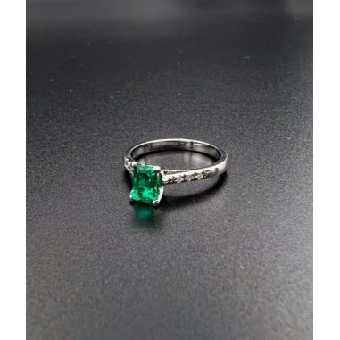 ANILLOS|Anillo oro con Esmeralda y diamantes