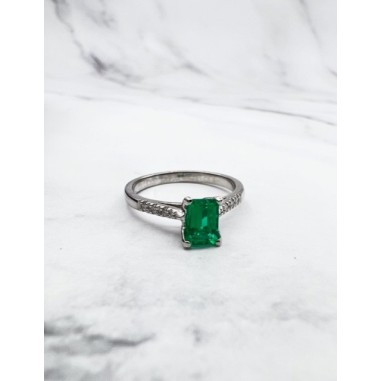 ANILLOS|Anillo oro con Esmeralda y diamantes