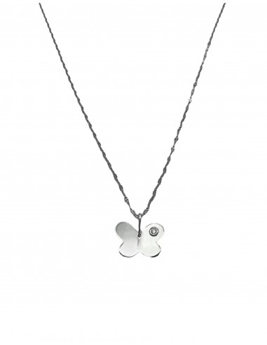 Collar mariposa oro blanco y diamante