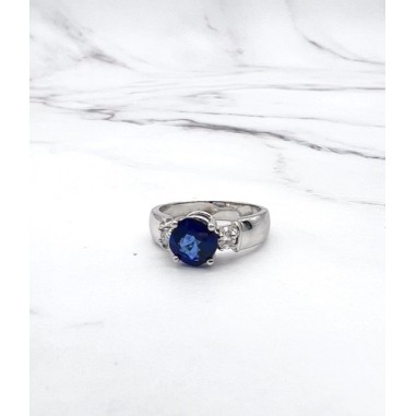 ANILLOS|Anillo compromiso zafiro y diamantes