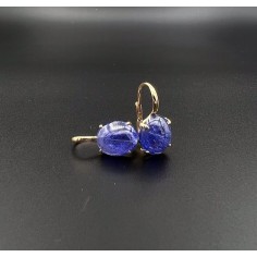 Pendientes colgantes tanzanitas y oro 2