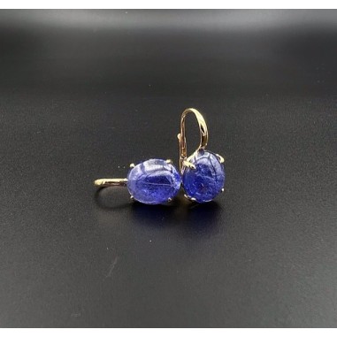 PENDIENTES|Pendientes colgantes tanzanitas y oro