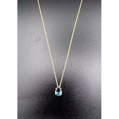 COLLARES Y COLGANTES|Collar oro y topazio azul london blue