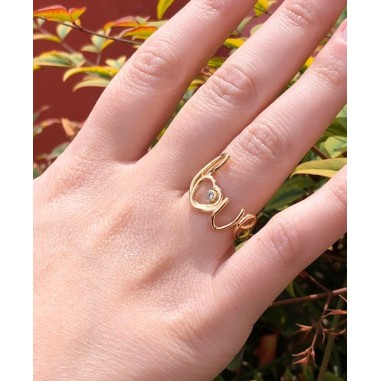 ANILLOS|Anillo love oro amarillo y diamante