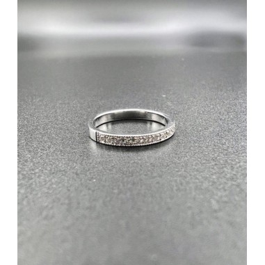ANILLOS|Media alianza diamantes oro blanco