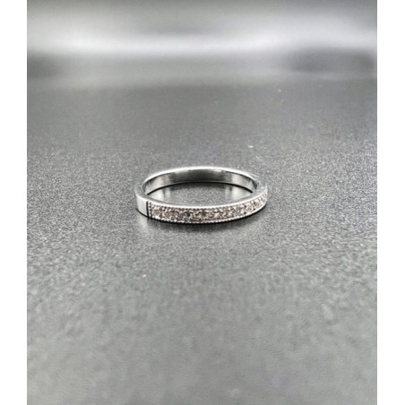 ANILLOS|Media alianza diamantes oro blanco