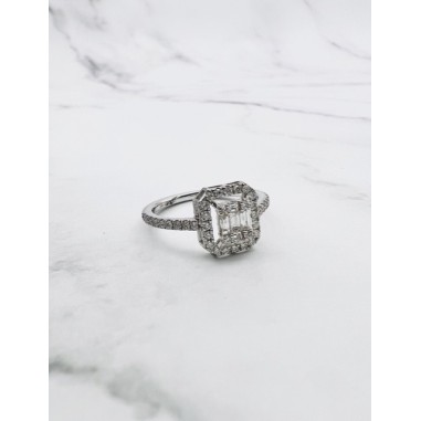 ANILLOS|Anillo compromiso diamantes engastado invisible oro