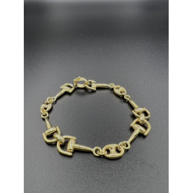 PULSERAS|Pulsera oro estribos guc y calabrote