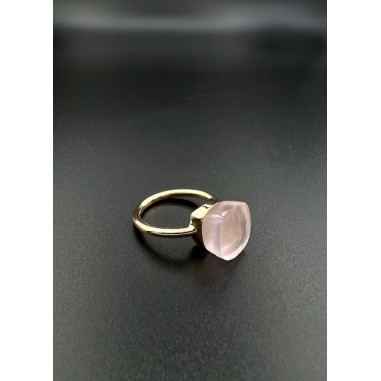 ANILLOS|Anillo oro y cuarzo rosa