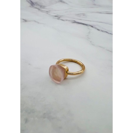 ANILLOS|Anillo oro y cuarzo rosa