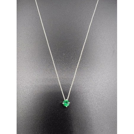 COLLARES Y COLGANTES|Gargantilla oro blanco y esmeralda