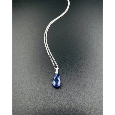COLLARES Y COLGANTES|Colgante tanzanita y diamante oro blanco