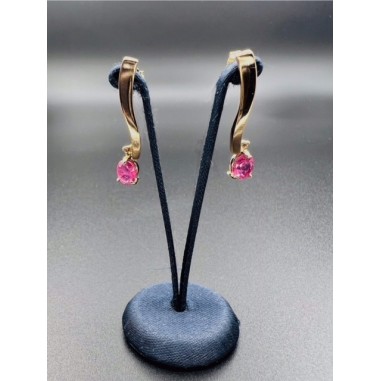 PENDIENTES|Pendientes oro rosa y rubis