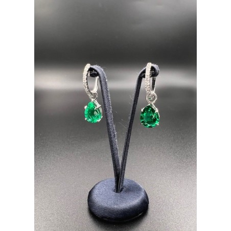 PENDIENTES|Pendientes oro esmeraldas y diamantes