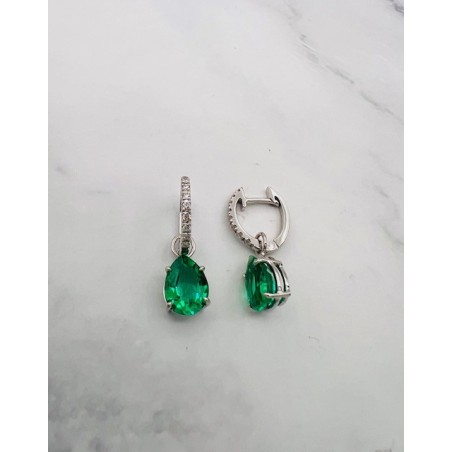 PENDIENTES|Pendientes oro esmeraldas y diamantes
