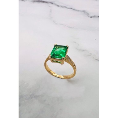 ANILLOS|Anillo oro esmeralda y diamantes