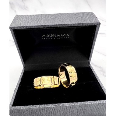 ALIANZAS DE BODA|Alianzas artesanales oro vikingas runas