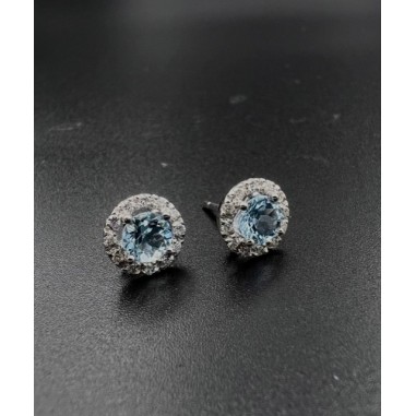 PENDIENTES|Pendientes aguamarinas y diamantes oro blanco