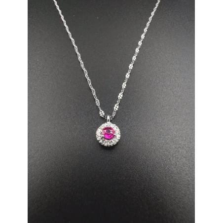 COLLARES Y COLGANTES|Collar y colgnt. oro bl. rubi y diamantes