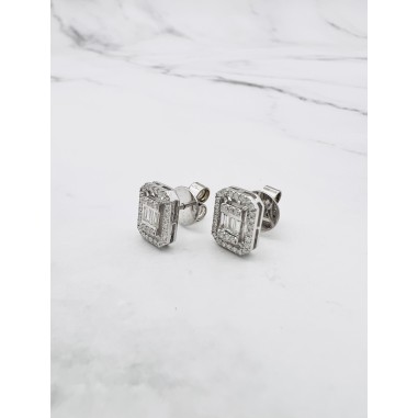 PENDIENTES|Pendientes diamantes y bagues oro blanco