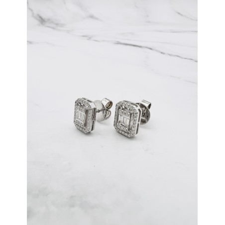 PENDIENTES|Pendientes diamantes y bagues oro blanco