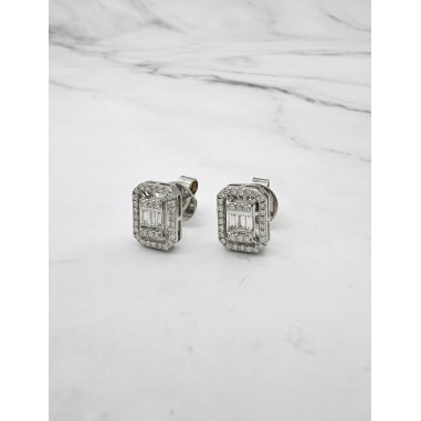 PENDIENTES|Pendientes diamantes y bagues oro blanco