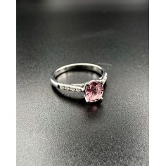 Anillo oro turamalina rosa y diamantes 2