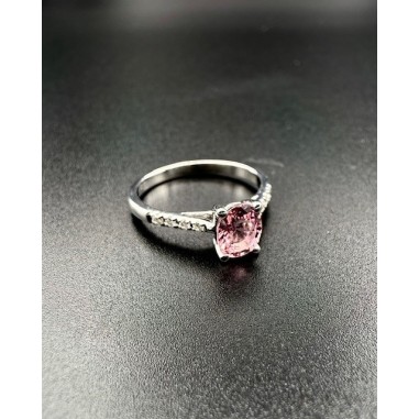 ANILLOS|Anillo oro turamalina rosa y diamantes