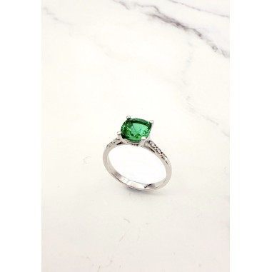 ANILLOS|Anillo oro esmeralda recrit. y diamantes
