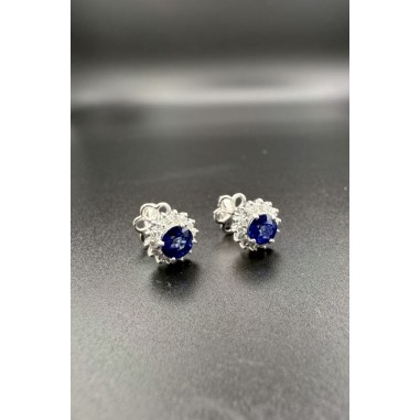 PENDIENTES|Pendt. dormilones zafiros y diamantes