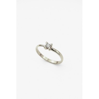 ANILLOS|Anillo solitario diamante oro blanco