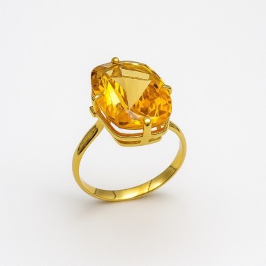 ANILLOS|Anillo oro amarillo con Citrino natural