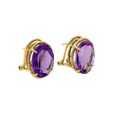 PENDIENTES|Pendientes oro amarillo amatistas