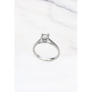 ANILLOS|Anillo compromiso diamante oro blanco