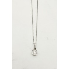 COLLARES Y COLGANTES|Collar colgante brillante oro blanco
